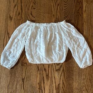 Brandy Melville white off the shoulder long sleeve shirt